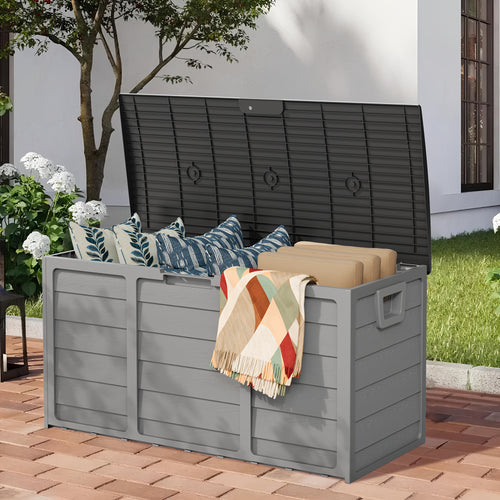 Outdoor Storage Box] 75 Gallon Resin Outdoor Storage Box